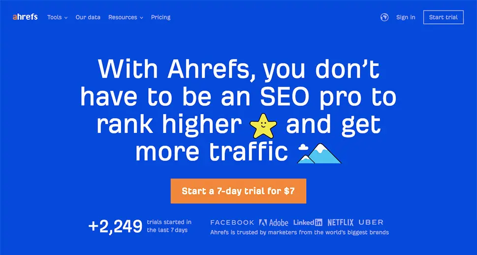 Ahrefs 사이트