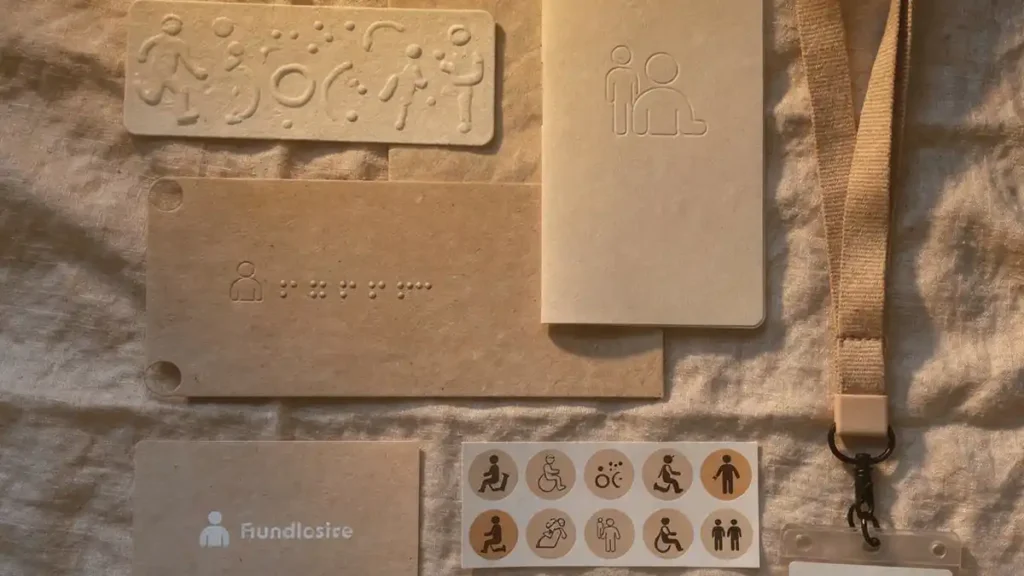 9종이 정렬된 장애인 판촉물 제작 TOP9 플랫레이