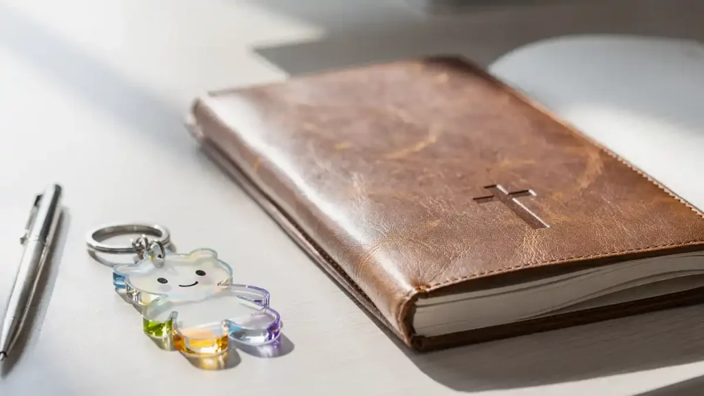 교회 판촉물 제작 성공사례 묵상 노트와 아크릴 키링