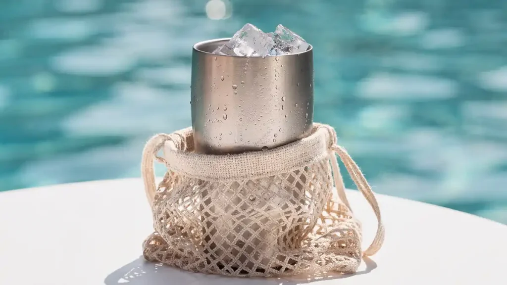 여름 판촉물 제작 md추천 - 얼음이 오래 유지되는 진공 텀블러와 통기성 좋은 메쉬 에코백