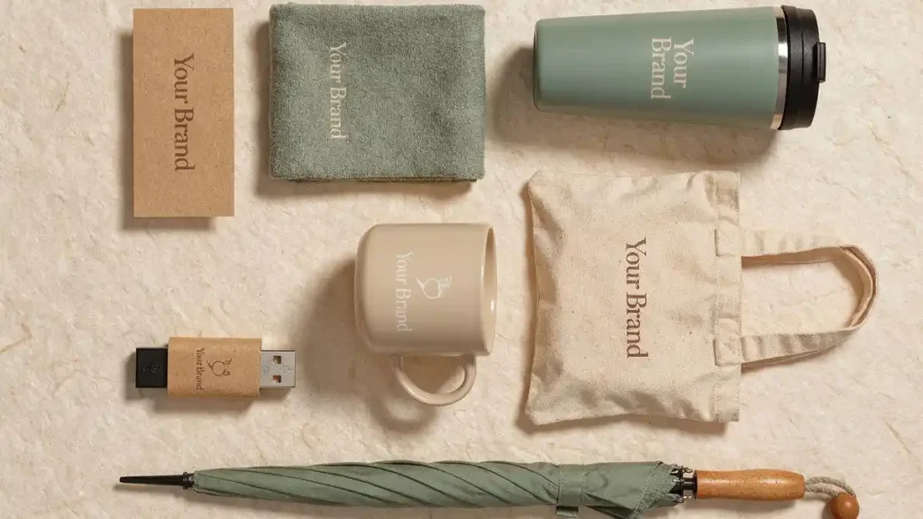 7종으로 구성된 오픈 판촉물 제작 MD 추천 플랫레이